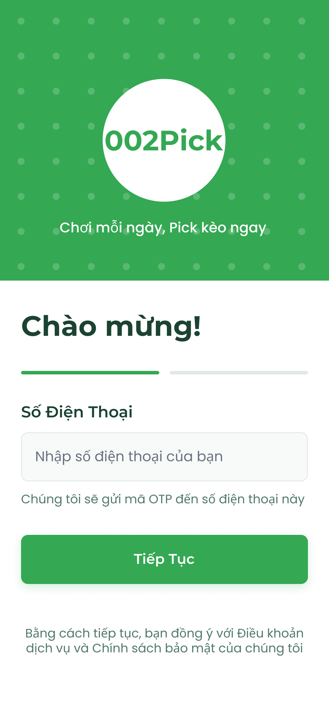 002Pick Đăng kí/Đăng nhập